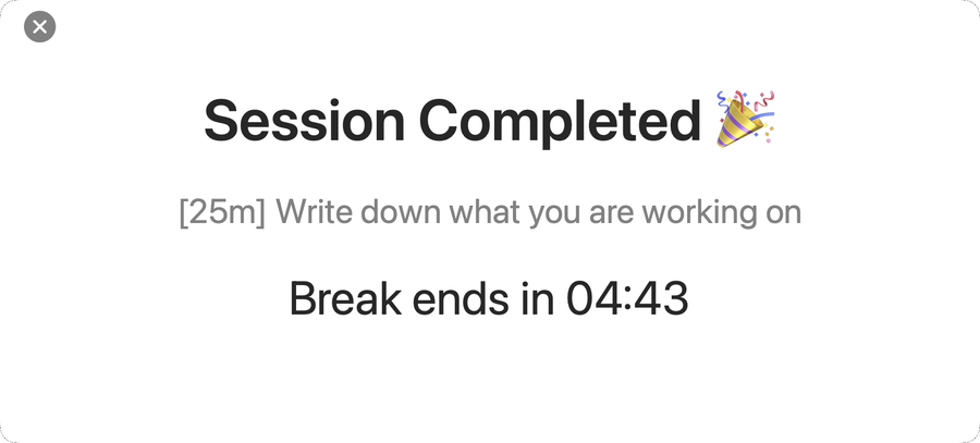 Session complete